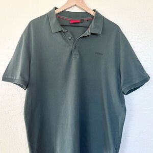 HUGO Men's Olive Green Polo Shirt